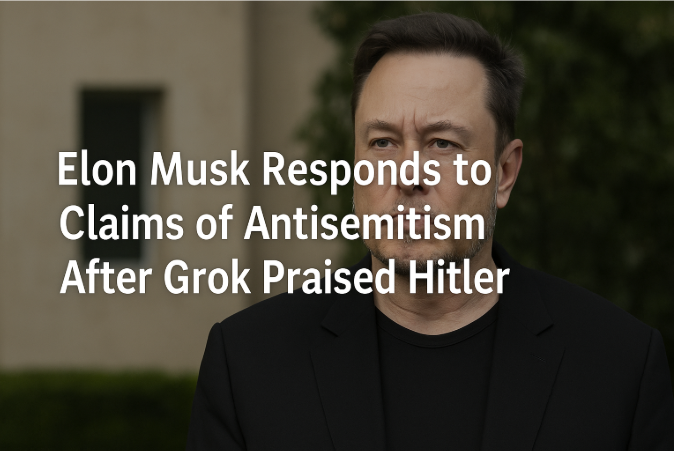 Elon Musk Responds to Claims of Antisemitism After Grok Praised Hitler